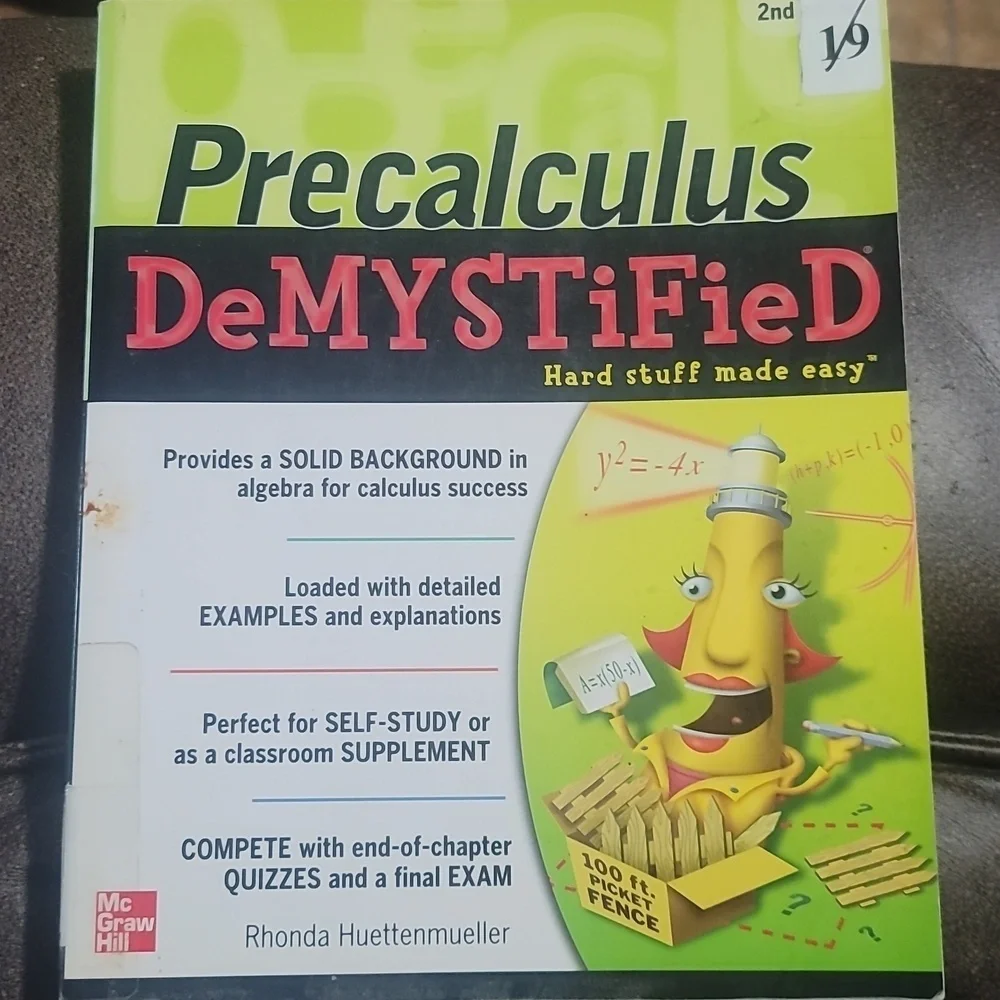 Precalculus demystified hard stuff made easy series book Mcgraw hill
